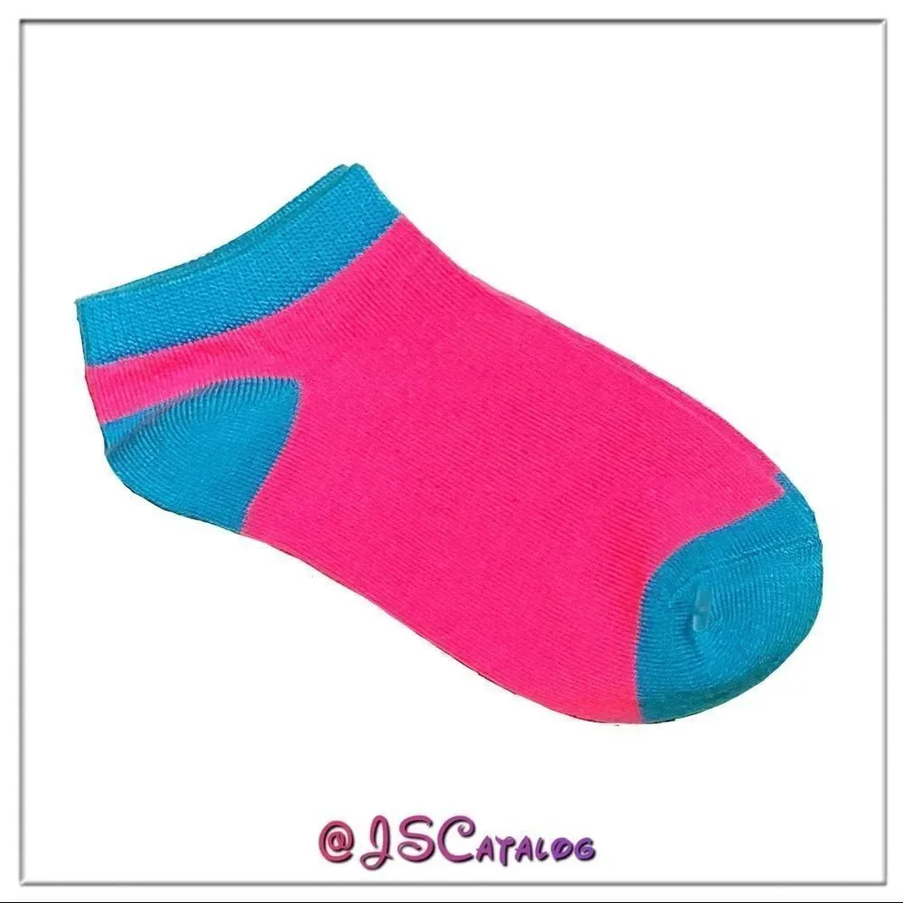 NEW 6 Pairs Kids Bright Colors No-Show Socks